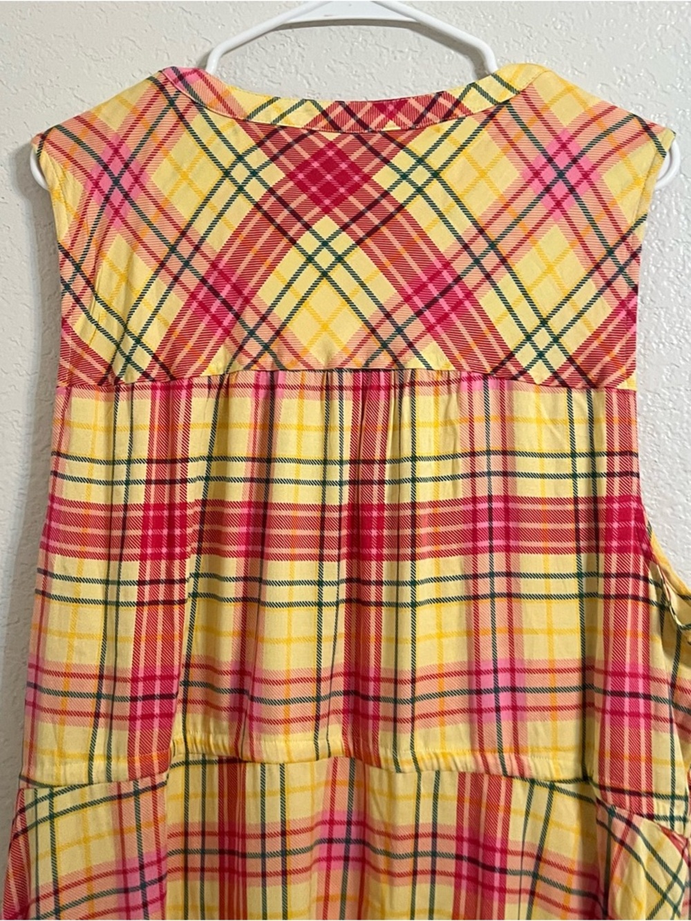 torrid dress plaid Pink and Yellow Zip-Front shirt dress 3x spring summer - Picture 8 of 10